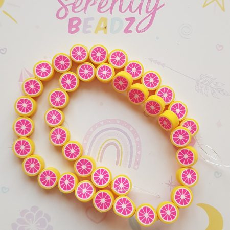 Pink lemon beads