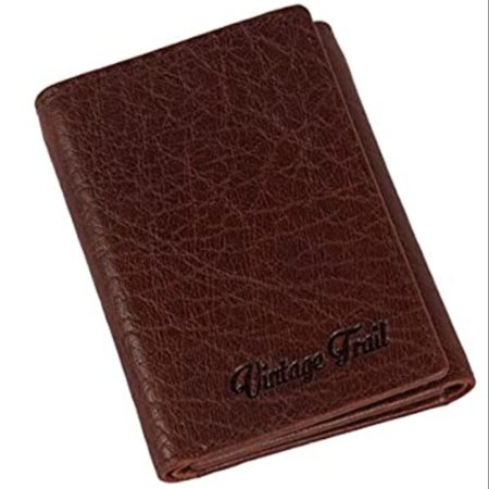 Vintage Trail Leather RIFD protected Trifold Wallet- Unisex -Brown