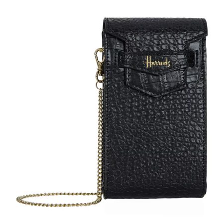 Harrods - Mini Croc-Embossed Nano Phone Bag