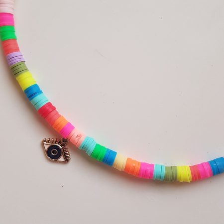 Evil eye necklace coloured