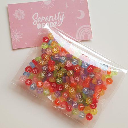 Letter beads transparent colours