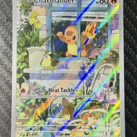 Charmander #044 promo card from obsidian flames booster (with stand)