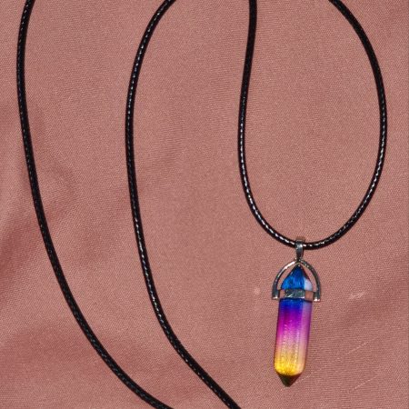 Blue, Purple and Yellow Crystal Necklace