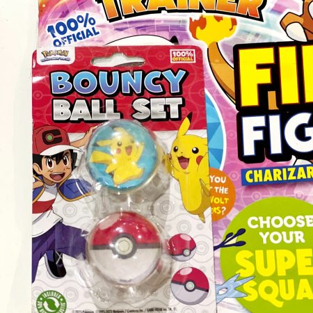 Pokemon magazine with Pokémon Bouncy Ball Set x 2, Picachu & Poké Ball