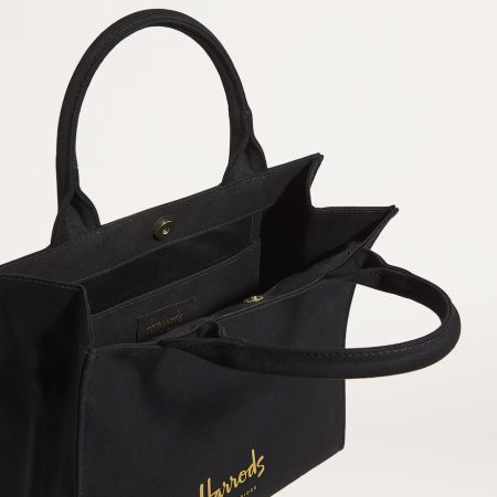 Harrods - cotton logo tote bag ( small ) ( black )