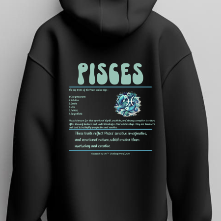 Black pisces zodiac hoodie