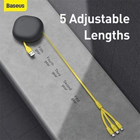 Baseus Let''s go Little Reunion One-Way Stretchable 3-in-1 Data Cable USB For M+L+C