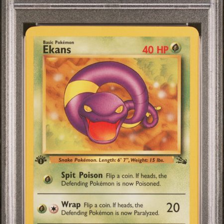 1999 POKEMON FOSSIL | 1ST EDITION #46 EKANS, PSA 8