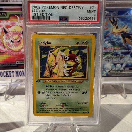 First Edition Pokemon Card - Ledyba Neo Destiny PSA 9