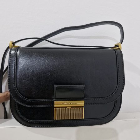 Charles & Keith Charlotte black sling bag