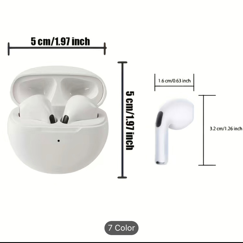 New Pro 6 Tws Waterproof In-Ear Hi-fi Stereo Wireless Earbuds