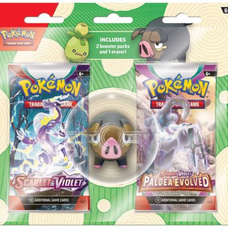 Pokemon TCG Back to School Eraser Blister Pack Lechonk Bundle