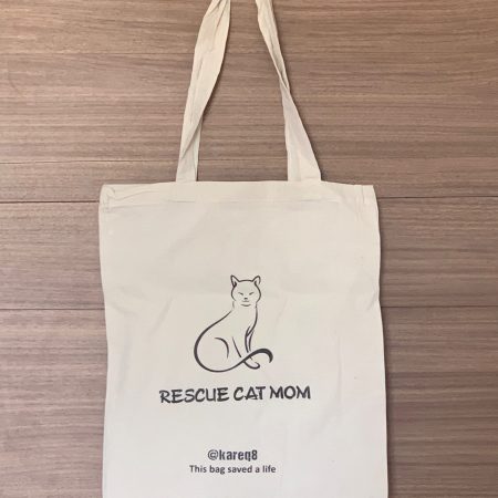 Rescue cat mom tote bag