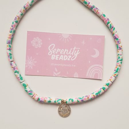 Smiley floral necklace