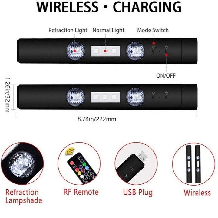Wireless Car Interior Ambient Lights- Chargeable USB