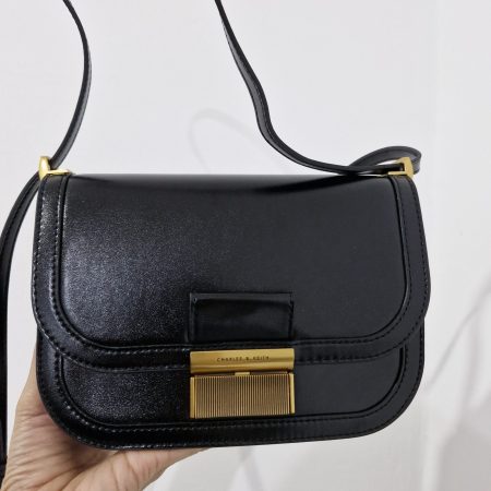 Charles & Keith Charlotte black sling bag