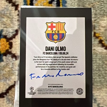 Dani Olmo Red 01/10 Auto 2024 Topps Summer Signings Fabrizio Romano Signature
