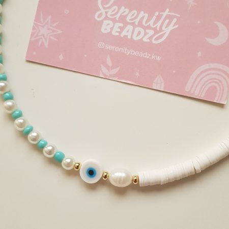 Evil eye necklace with pearl