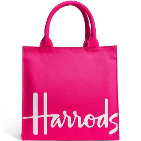 Harrods - Cotton Logo Tote Bag ( Pink )( Small )