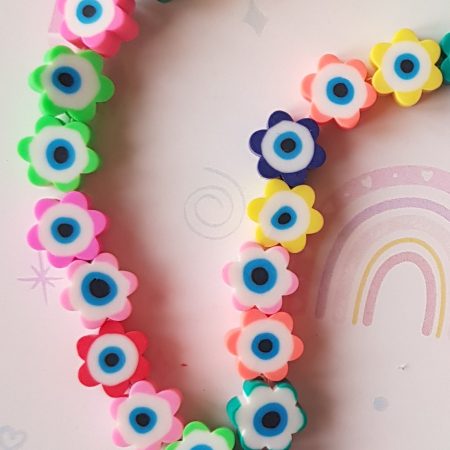 Evil eye floral beads