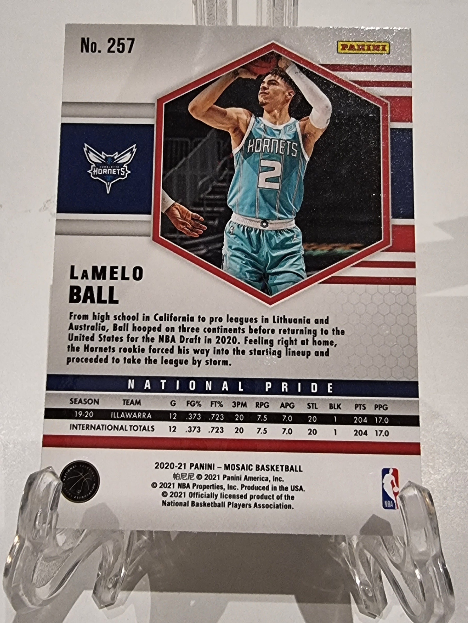 2020-21 Panini Mosaic Lamelo Ball National Pride Rookie Hornets RC