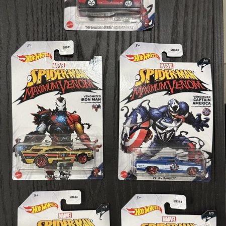 Spiderman hot wheels complete set of 5
