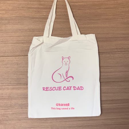 Rescue cat dad tote bag