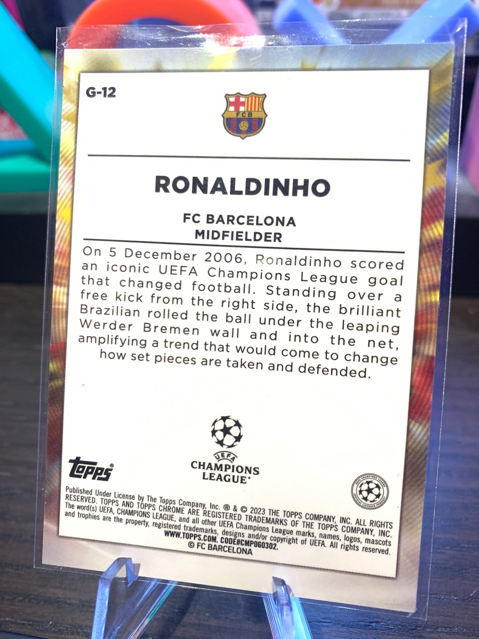 Topps Chrome Ucc 2022/2023 - Ronaldinho Golazo Insert Barcelona