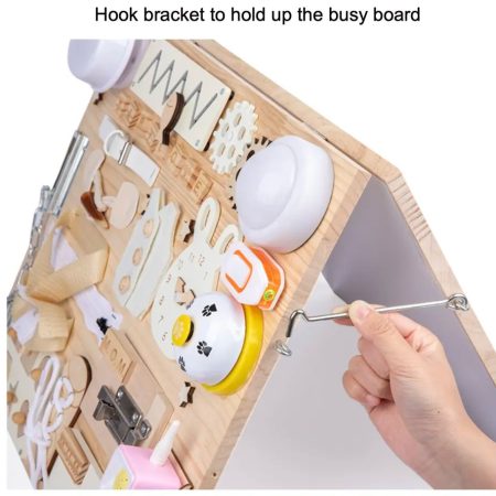 Double sided Wooden Montessori Busy Board + Magnetic White Board