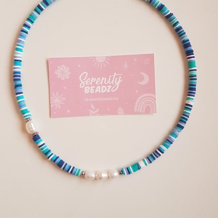 Pearl blue necklace