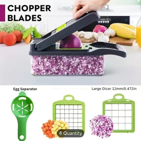 14/16pcs/set Slicer Kitchen Multi-function Vegetable Cutter Dicer Shredder, Various Blades Can Be Replaced