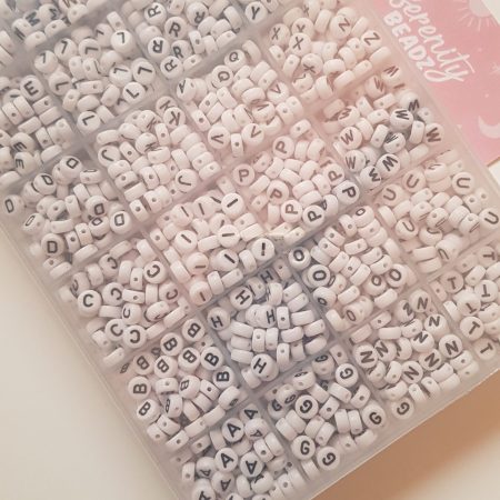 DIY letter beads white