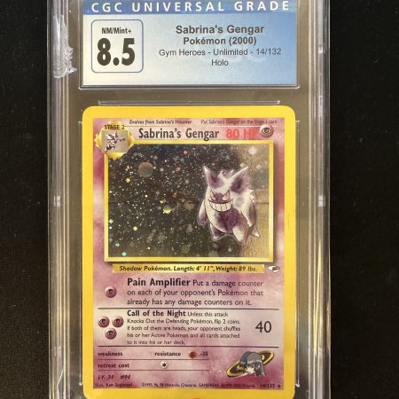 Sabrina's Gengar 14/132 - Unlimited Gym Heroes Holo Rare - CGC 8.5