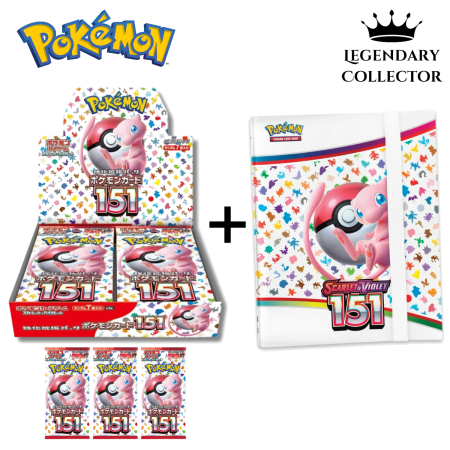 Pokemon 151 Bundle : Japanese Booster Box + Card Binder ( 360 card Holder - 9 Bocket )