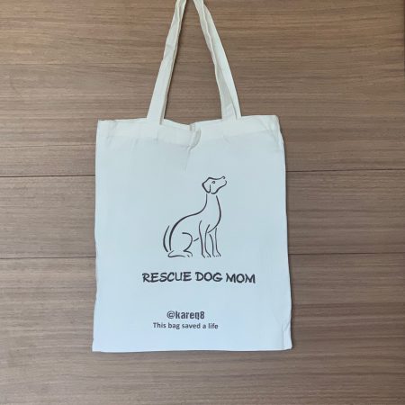 Rescue dog mom tote bag
