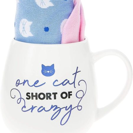 Cat Short of crazy Cat socks & Coffee cup