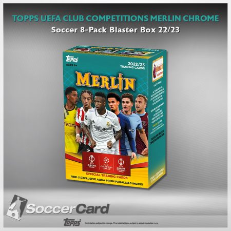 Topps UEFA Club Competitions Merlin Chrome Soccer 8-Pack Blaster Box 22/23 - Sealed