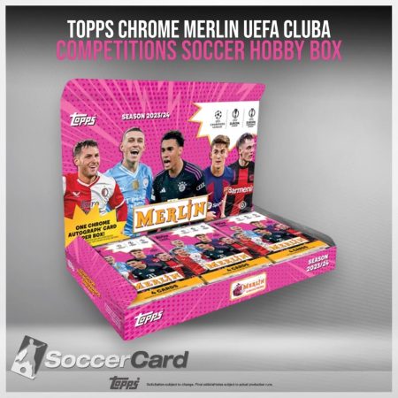 Topps Chrome Merlin UEFA Club Competitions Soccer Hobby Box 2023/2024 - Sealed