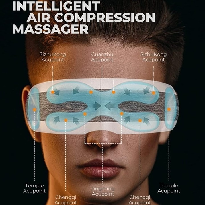 Air Pressure Eye Massager With Heat Compression and Bluetooth