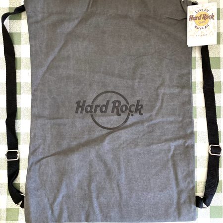 Hard Rock Cafe 🎸 Fabric DRAWSTRING BAG IN dark gray with All Access membership card and All Access guitar pin f