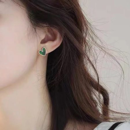 Opal Heart- shaped Earrings