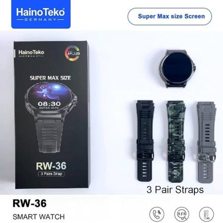 HainoTeko Super Max Size Smart Watch RW-36 With 3 Pairs Strap