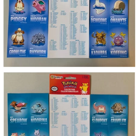 1999 Pokemon Sandylion Sticker Sheets