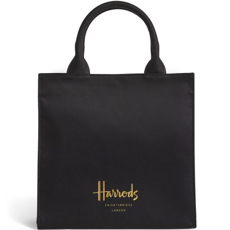 Harrods - cotton logo tote bag ( small ) ( black )