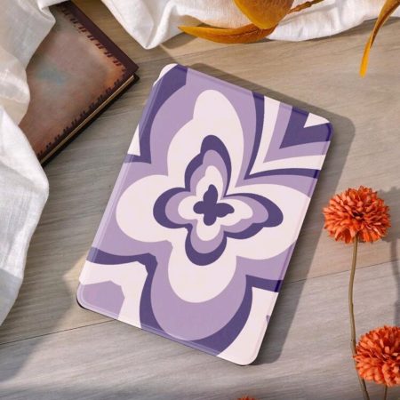 Purple Butterfly Pattern Magnetic Kindle Case