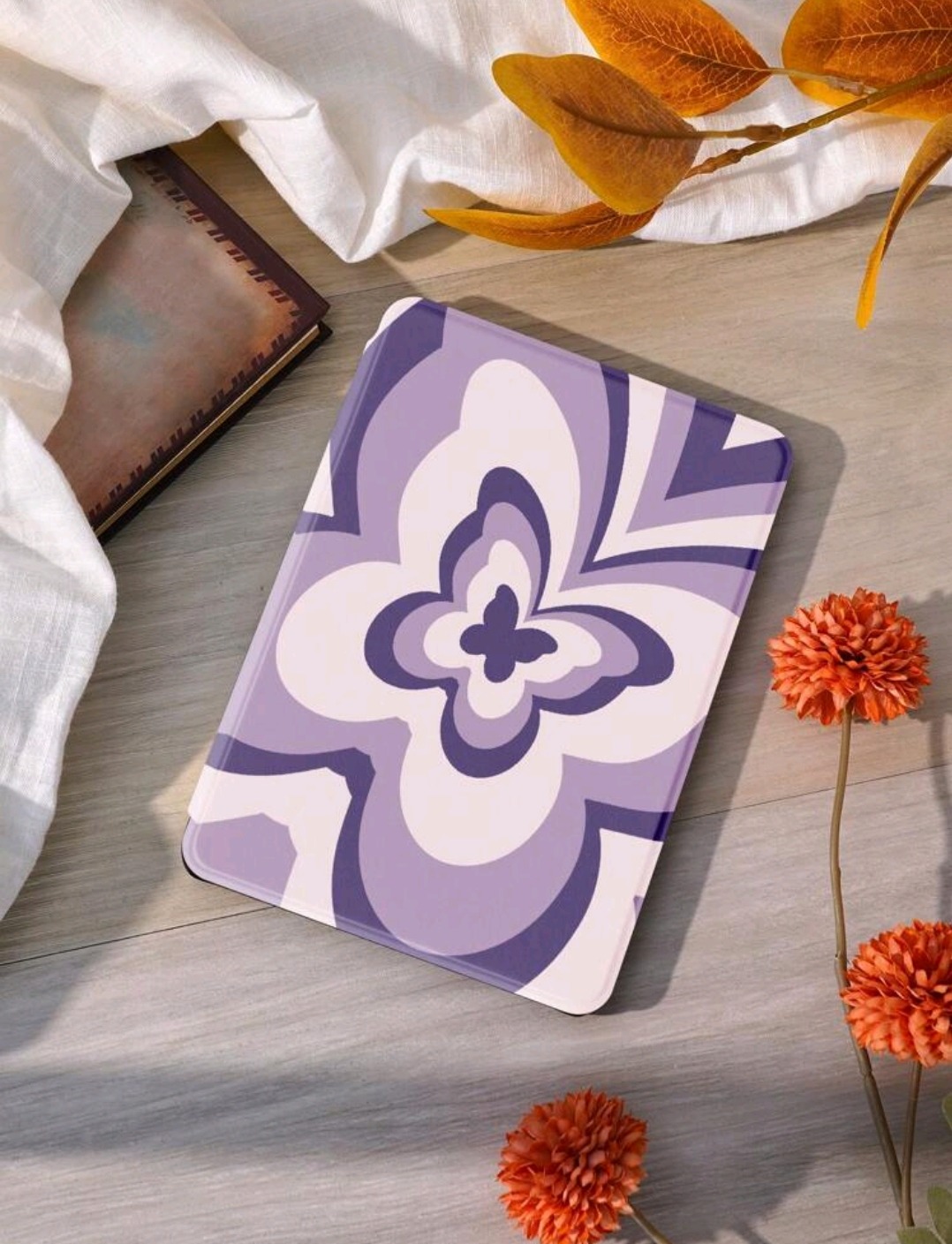 Purple Butterfly Pattern Magnetic Kindle Case