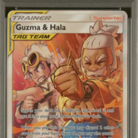 PSA 10 - Guzma & Hala TAG TEAM Full Art 229/236 - Cosmic Eclipse
