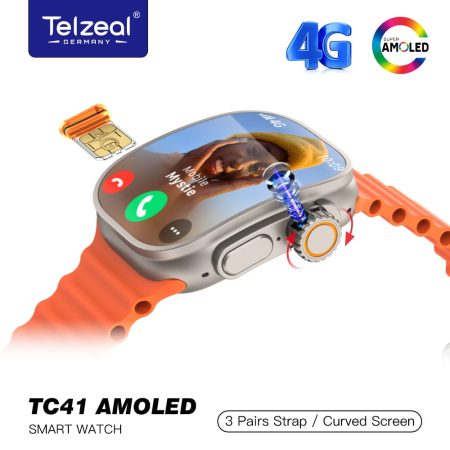 TC41 Telzeal AMOLED SMart watch 4G with Camera