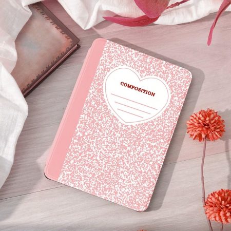 Pink Heart Print Magnetic Kindle Case