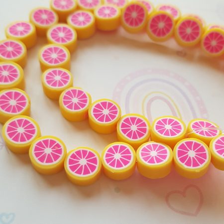 Pink lemon beads